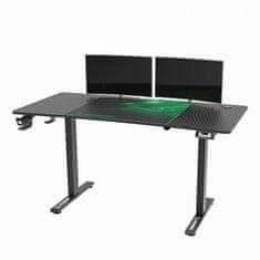 Ultradesk Gaming miza LEVEL V2 GREEN, 140x68cm, 72-117cm, električno nastavljiva višina, z XXL podlogo za miško, pijačo in slušalko