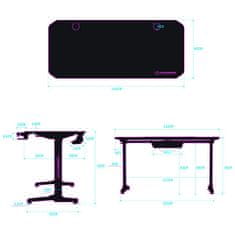 Ultradesk Gaming miza FRAG - GREEN V3, 140x60 cm, 76 cm, z XXL podlogo za miško, 4xUSB, z ultradesk BEAM, držalom za pijačo in slušalke