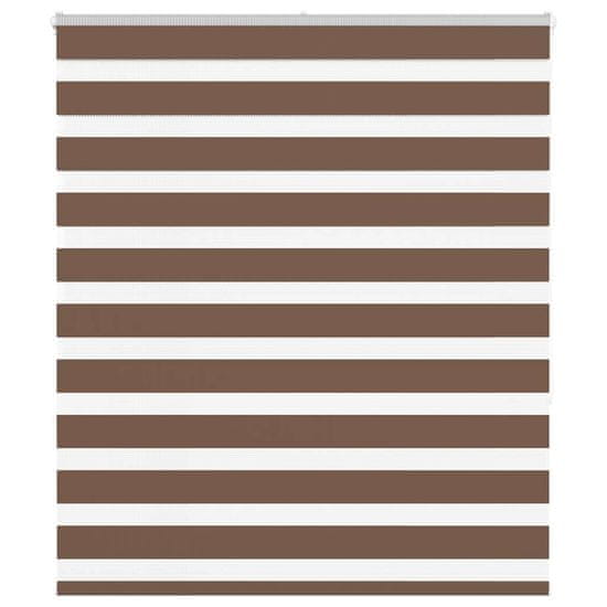 shumee vidaXL Zebra senčilo rjave 130x150 cm tkanina širina 125,9cm poliester