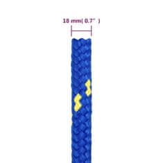 Vidaxl Vrv za čoln moder 18 mm 500 m polipropilen