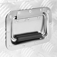 Vidaxl Škatla za shranjevanje srebrna 80x39x30 cm aluminij