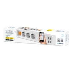 Platinet pametni podaljšek Wi-Fi 1,8 m, 16A 4xUSB-A/5A TUYA bela