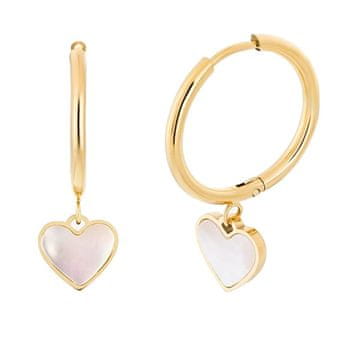 Preciosa Pozlačeni uhani v obliki bisernega srca 7491Y01