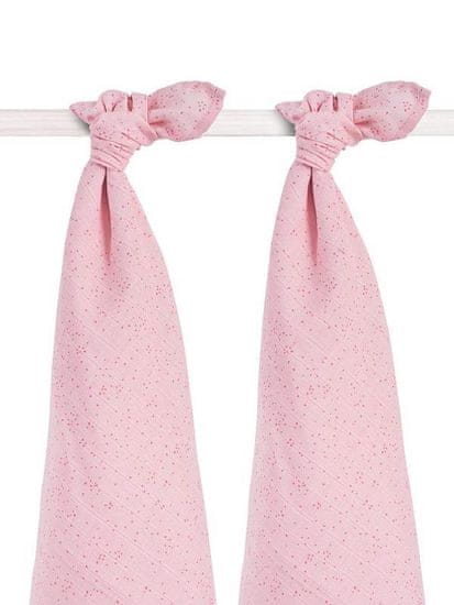 Jollein Hidrofilne brisače 2 kosa Duo Mini dots rdeče roza
