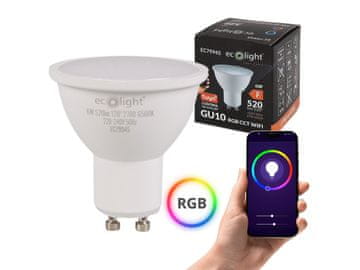 Eco light Žarnica LED CANDLE E14 6W RGB CCT 520lm Wifi tuya – toplo bela, energetsko učinkovita