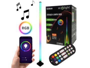 Eco light Stoječa RGB glasbena svetilka TUYA ČRNA