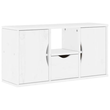 Vidaxl TV omarica s predalom "ODDA" bela 79x24x40 cm masivni les bor