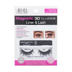Ardell Magnetic 3D Faux Mink 854 Odtenek black Set magnetne umetne trepalnice Magnetic 3D Fauxmink 854 1 kos + tekoči gel za magnetne umetne trepalnice Magnetic Liquid Liner 2,5 g Black