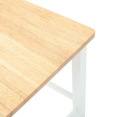 Vidaxl Bar Stools 2 kosa bele masivne lesene gume