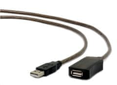 Aktivni podaljšek USB 2.0 (M-F), 10 m, črn