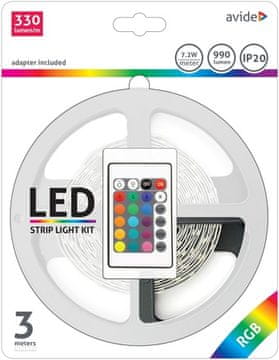 Avide LED trak (9570598) 12V,7,2W/m,RGB trafo, 3m