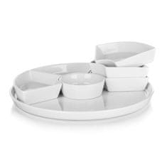 Banquet Komplet sklede s 7 kosi (6xskleda, 1 krožnik) premera 28cm porcelan BIANCA BELA