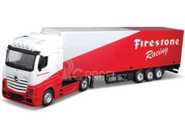 BBurago - tovornjak s prikolico M-B Actros Gigaspace/Trailer, Firestone Racing, 1:43