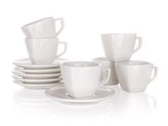 Banquet Skodelica + krožnik 250ml kvadratni porcelan ALBA BÍ