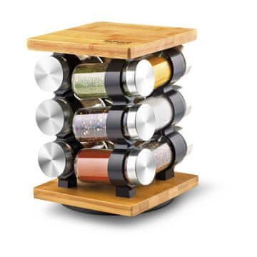 Lamart GUSTO LT7010 - Set 12 posodic za začimbe na vrtljivem stojalu