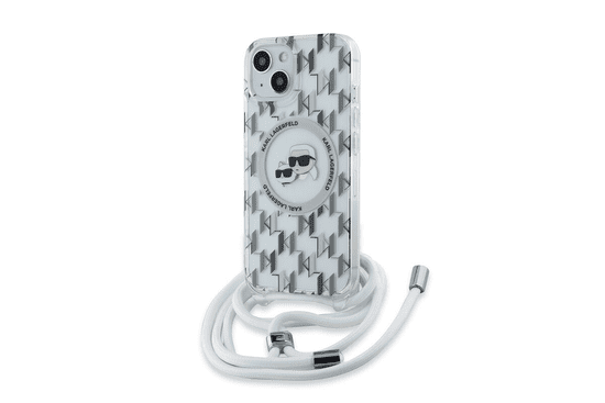 Karl Lagerfeld Originalen ovitek MagSafe iPhone 13 6.1 - Monogram z vrvico - prozoren - KLHMP13MHCKCKLCT