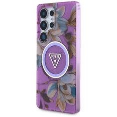 Guess Originalni ovitek za Samsung Galaxy S25 Ultra 5G - MagSafe - Flowers Triangle - GUHMS25LHFLPEDU