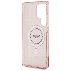 Guess Originalni ovitek GUHMS25LPFTDTEP za Samsung Galaxy S25 Ultra 5G - MagSafe - roza s kristalčki