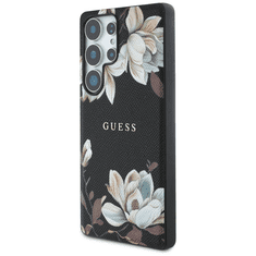 Guess Originalni ovitek za Samsung Galaxy S25 Ultra 5G - MagSafe - Printed Flower - črn - GUHMS25LPGNMPLMK