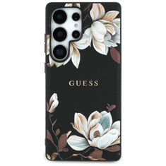 Guess Originalni ovitek za Samsung Galaxy S25 Ultra 5G - MagSafe - Printed Flower - črn - GUHMS25LPGNMPLMK