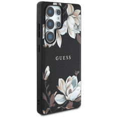 Guess Originalni ovitek za Samsung Galaxy S25 Ultra 5G - MagSafe - Printed Flower - črn - GUHMS25LPGNMPLMK