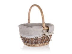 HOME DECOR Košara DUO ovalna z ročajem 25x20cm pletena