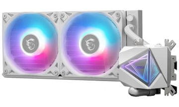 MSI vodni hladilnik CPU MAG CORELIQUID I240 WHITE/ 2x 120mm ARGB ventilator / bela