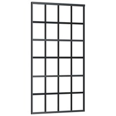 Vidaxl Drsna vrata z opremo ESG steklo in aluminij 102x205 cm