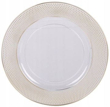 shumee Bel podkrožnik z zlatim lisastim robom, 33 cm, umetna masa