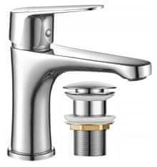 shumee Kopalniška omarica z umivalnikom na nogah 85x50, stoječa bela Mea s podolgovato kromirano pipo