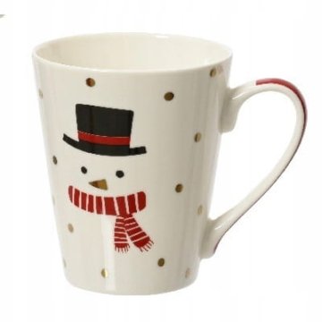 shumee Božična porcelanasta skodelica za tople napitke 305ml Bela z vzorci