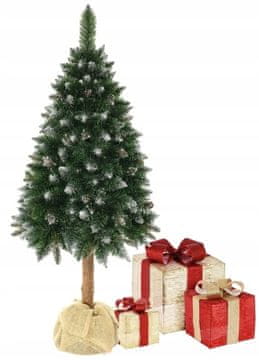 shumee Umetno božično drevo na zasneženem deblu, 150 cm, praznično