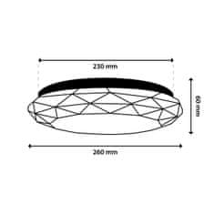 LUMILED Plafond LED površinska montaža 12W IP44 okrogla GLORY 2 DIAMENT 26cm LUMILED