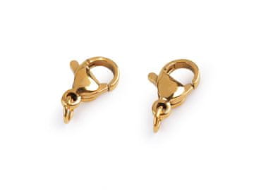 Karabin s povezovalnim obročkom iz nerjavečega jekla 7x10; 7x12 mm - (7x10 mm) zlata (2 kosa)