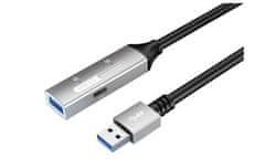 PremiumCord USB 3.2 ponovitveni in podaljševalni kabel moški-ženska, 5Gbps, aluminij, 20 m