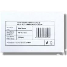 Samolepilna folija za laminiranje, 54x86mm, 125mic, sijaj, 100pcs