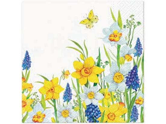 Serviete 20 kosov Pomladne narcise 33x33 cm