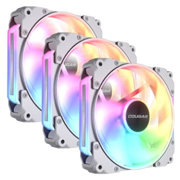 Cougar Apolar 120 ARGB Elite ventilator za ohišje, univerzalni, modularni, bel, 3 kos