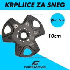 FREEMOVE Krpljice za sneg (krogci) za pohodne treking palice - 2 kos, premer 10cm, standardni navoj, kvalitetni TPER material, odlična prožnost in elastičnost, za pohodništvo ali turno smuko / snežne krpljice 