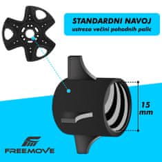 FREEMOVE Krpljice za sneg (krogci) za pohodne treking palice - 2 kos, premer 10cm, standardni navoj, kvalitetni TPER material, odlična prožnost in elastičnost, za pohodništvo ali turno smuko / snežne krpljice 