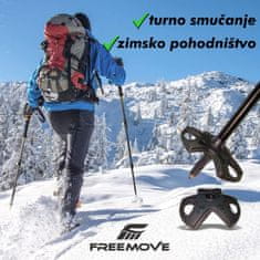 FREEMOVE Krpljice za sneg (krogci) za pohodne treking palice - 2 kos, premer 10cm, standardni navoj, kvalitetni TPER material, odlična prožnost in elastičnost, za pohodništvo ali turno smuko / snežne krpljice 
