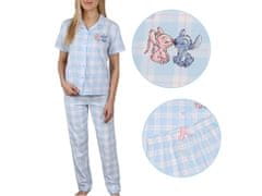 Disney DISNEY Stitch Modra pižama s kratkimi rokavi, bombažna, za deklice, dolge hlače, z gumbi 12-13 lat 158 cm