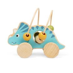 Bigjigs Toys Triceratops na kolesih z labirintom iz kroglic