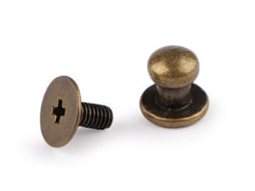 Sedlarske zakovice Ø6 mm - stara medenina (5 parov)