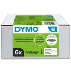 Dymo Papirnate etikete LW, 101 x 54 mm, bele, 6 zvitkov