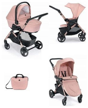 CAM Voziček 2v1 FLUIDO EASY Pink