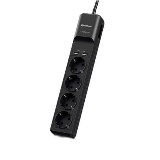 CyberPower SurgeProtector P0420SUD0-DE 4x vtičnica 1,8m prenapetnostna zaščita razdelilec