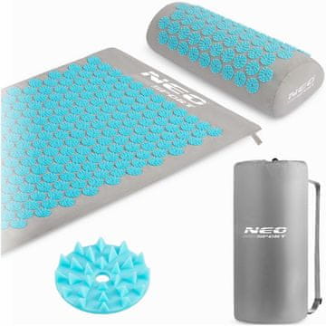 shumee Neo-Sport NS-900 akupresurna podloga z bodicami, siva in turkizna