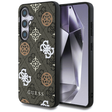 Guess Originalni ovitek GUHMS25SP4PWPW za Samsung Galaxy S25 5G - MagSafe - Stamp - PU - rjav