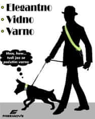 FREEMOVE Sash odsevnik s karabinom - rumen / odsevni trak za varnost pri večernih sprehodih, vidljivost na 240 m, izjemno lahek in udoben, primeren za odrasle in otroke od XS do XXL, DARILO 2-kos odsevni trak 